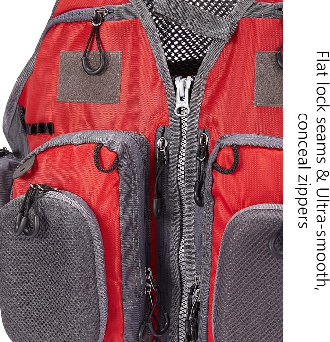 BASSDASH Strap Fishing Vest Adjustable for Men and Women, for Fly Bass Fishing and Outdoor Activities