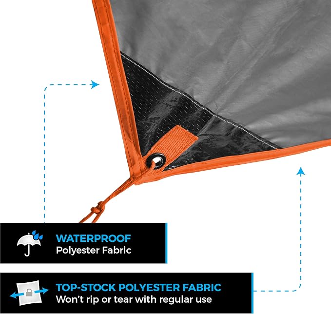 Bear Butt Hammock Rain Fly & Camping Tarp - 11 x 9 ft Ultralight Waterproof Tarp for Hammock & Tent Camping - Easy to Set Up