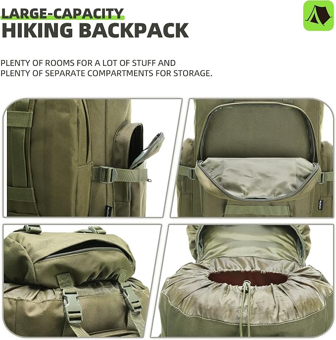 100L Camping Hiking Backpack,Molle military Tactical rucksack backpack,Waterproof Lightweight Hiking Backpack