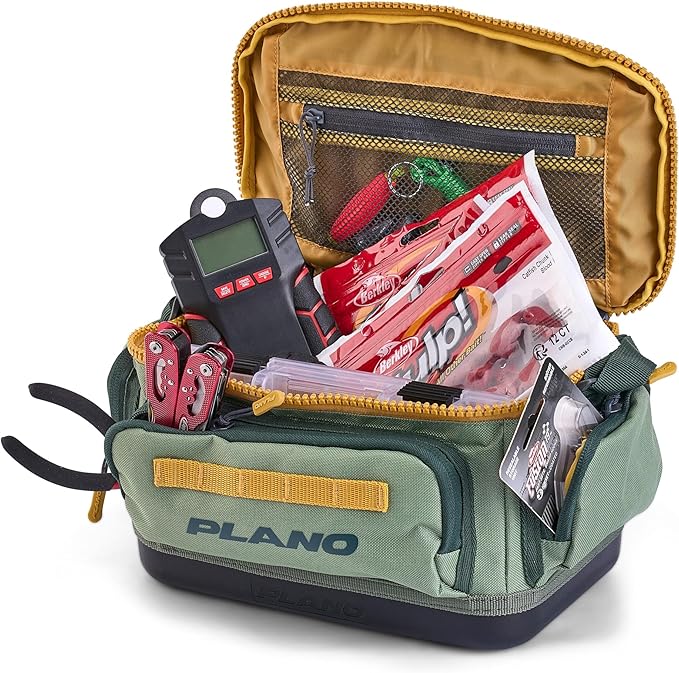 Plano Weekend 3500 Tackle Bag, Cutting-Edge Fishing Tackle Bag, Molded Waterproof Base, Spacious Storage, Die Cut Tool Sleeves, Daisy Chain Attachment Points