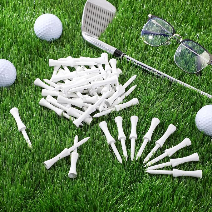 Mudder 300 Pack Step Down Golf Tees Wooden 2-3/4 Inch Bulk Bamboo Golf Castle Tees for Practice Accessories
