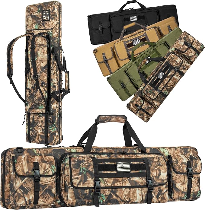 28" 32" 36" 42" 46" 48" 51" 55" Soft Double Rifle Bag, Portable Long Rifle Bag for Outdoor Hunting Shooting, Gun Case Storage & Transportation, with Multiple Colors