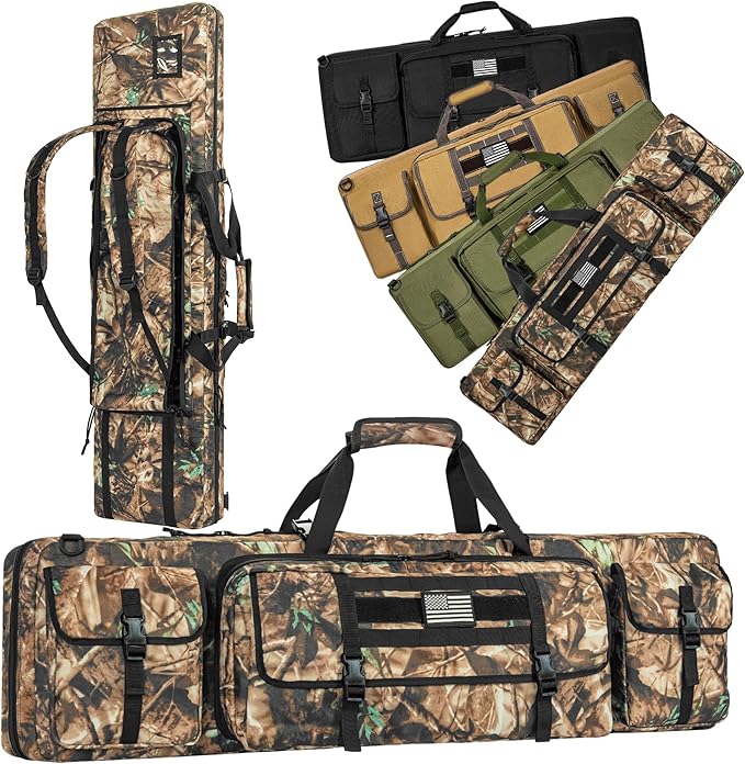 28" 32" 36" 42" 46" 48" 51" 55" Soft Double Rifle Bag, Portable Long Rifle Bag for Outdoor Hunting Shooting, Gun Case Storage & Transportation, with Multiple Colors