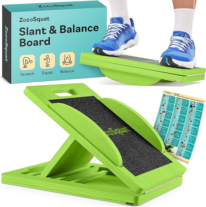 Slant Boards for Exercise – Slant Board with 7 Incline Angles – Transforms Into a Balance Board – Premium Calf Stretcher and Wobble Board for Effective Calf Stretching and Squats