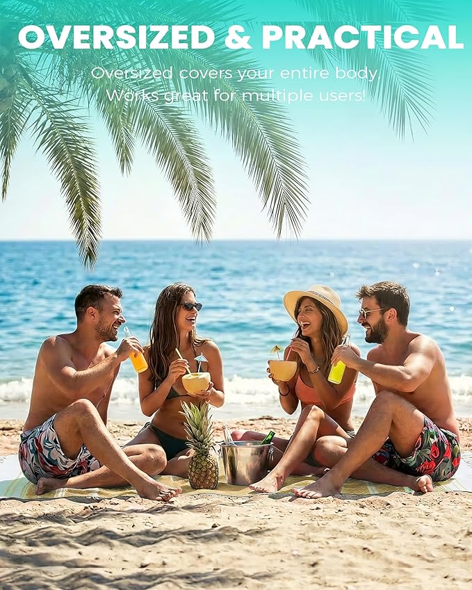 Antfuny 2 Packs Turkish Beach Towels Quick Dry Sand Free Soft Absorbent Extra Large XL Big Blanket Adult Oversized Bath Pool Swim Towel Lightweight Thin Fast Drying Sandless Compact No Sand Packabl