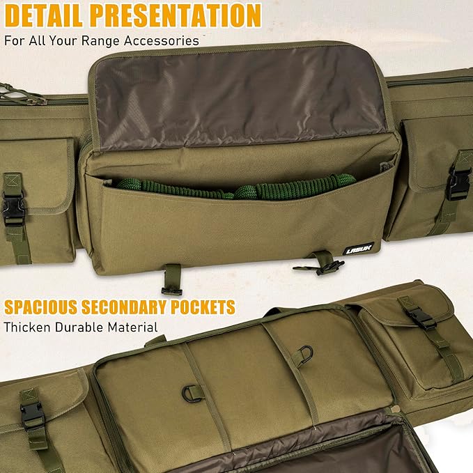 28" 32" 36" 42" 46" 48" 51" 55" Soft Double Rifle Bag, Portable Long Rifle Bag for Outdoor Hunting Shooting, Gun Case Storage & Transportation, with Multiple Colors