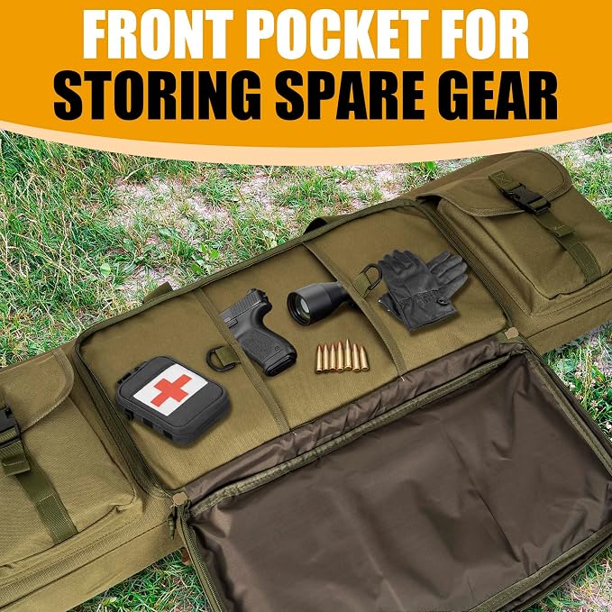 28" 32" 36" 42" 46" 48" 51" 55" Soft Double Rifle Bag, Portable Long Rifle Bag for Outdoor Hunting Shooting, Gun Case Storage & Transportation, with Multiple Colors