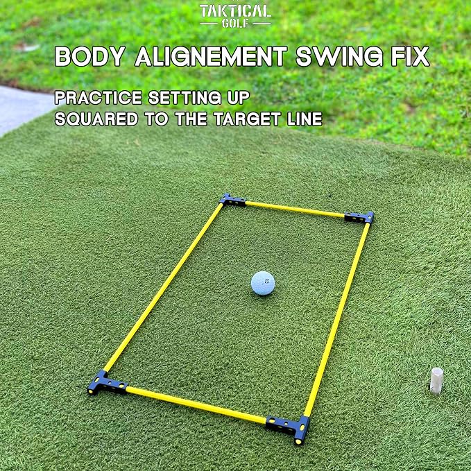 Golf Alignment Guide Sticks – Adjustable Swing & Putting Trainer Aid | Fix Slice, Improve Posture, Ball Position & Over-the-Top Swing | Indoor & Outdoor Practice