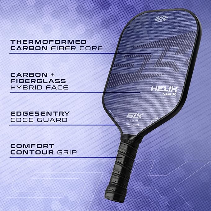 Selkirk Sport SLK Helix Pro Pickleball Paddle | Thermoformed Carbon Fiber Pickleball Paddles with Carbon Fiber & Fiberglass Hybrid Face | Unmatched Control