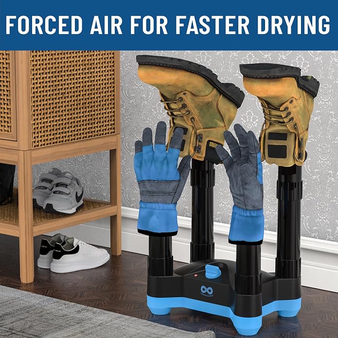 Everlasting Comfort Electric Boot Dryer for Work Boots, Silent Portable Shoe Dryer with Timer for Shoes, Boots and Cleats