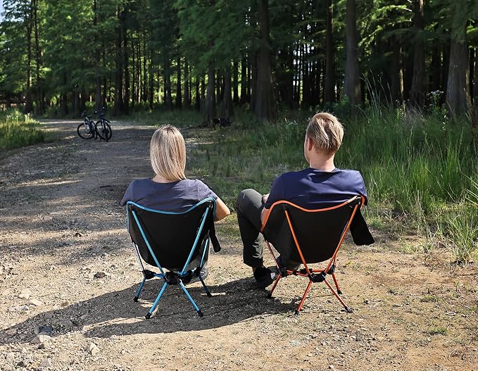 MARCHWAY Lightweight Folding Camping Chair, Portable Foldable Compact for Outdoor Camp, Travel, Beach, Picnic, Festival, Hiking, Backpacking, Supports 330Lbs (Blue)