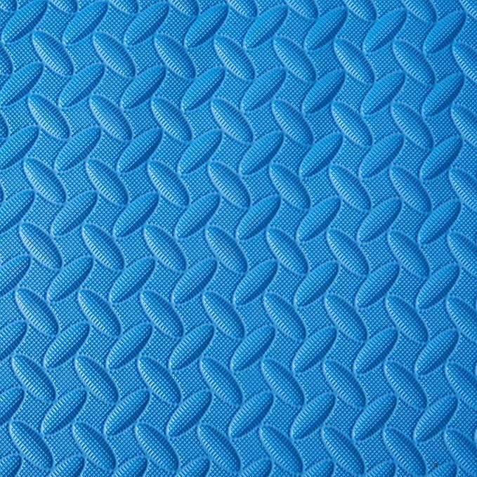 BalanceFrom Puzzle Exercise Mat 3/4" Thick, EVA Interlocking Foam Floor Tiles for Home Gym, Mat for Home Workout Equipment, Floor Padding for Kids, Blue, 24 in x 24 in x 3/4 in, 96 Sq Ft - 24 Tiles