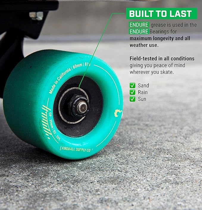 Fireball Dragon Skateboard Bearings Set 8 Pack - Fast 608 Longboard Bearings Set for Skateboards Inline & Roller Skates - Bearings for Skateboarding Guaranteed for Life
