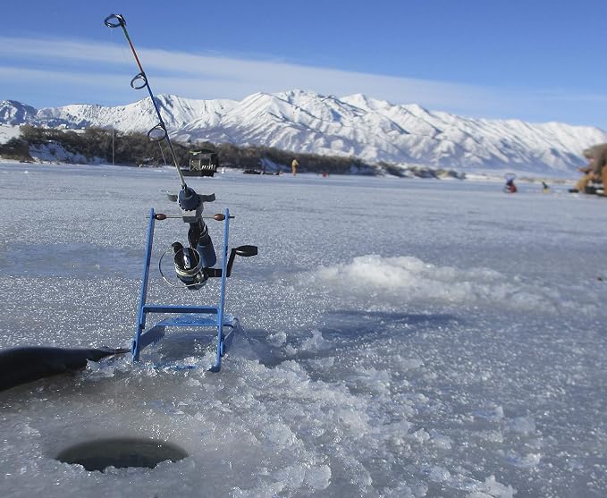 Original Blue Ice Fishing Tip Down-Tip Up- Sensitive to The Slightest Fish Bites- Fits Most Spinning Reels and Some Smaller Straight-Line Reels.