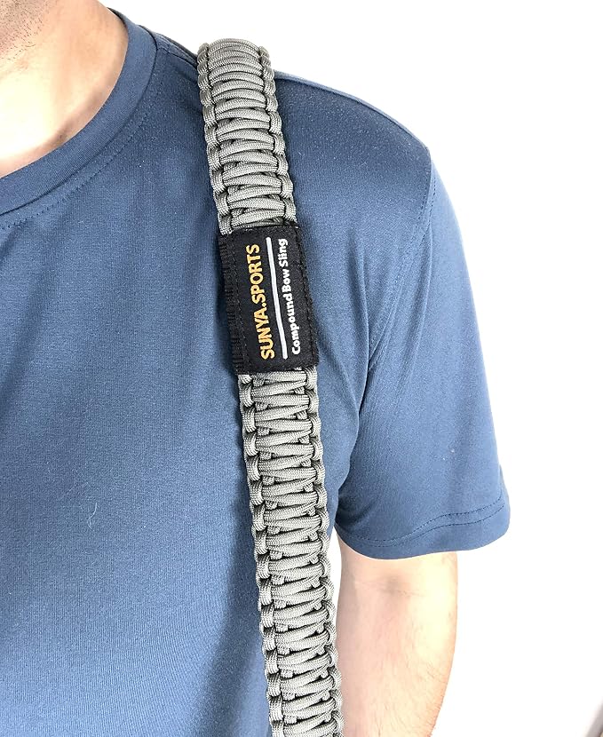 SUNYA Paracord Compound Bow Sling with V2 Upgraded Magnetic Connection System. Lightweight Hands Free Shoulder Carrying Sling for Bow Hunting, Field Archery and 3D