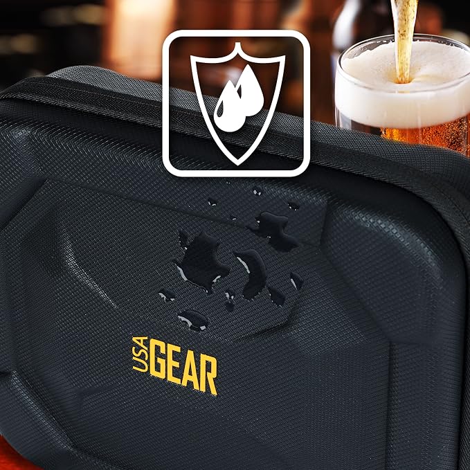 USA Gear XL Semi Hard Shell Dart Case - Protective Case for 15 Piece Dart Set, Tips, Flights and Shafts, and more Accessories - Locking Foam Design for Soft and Steel Tips - Storage Only