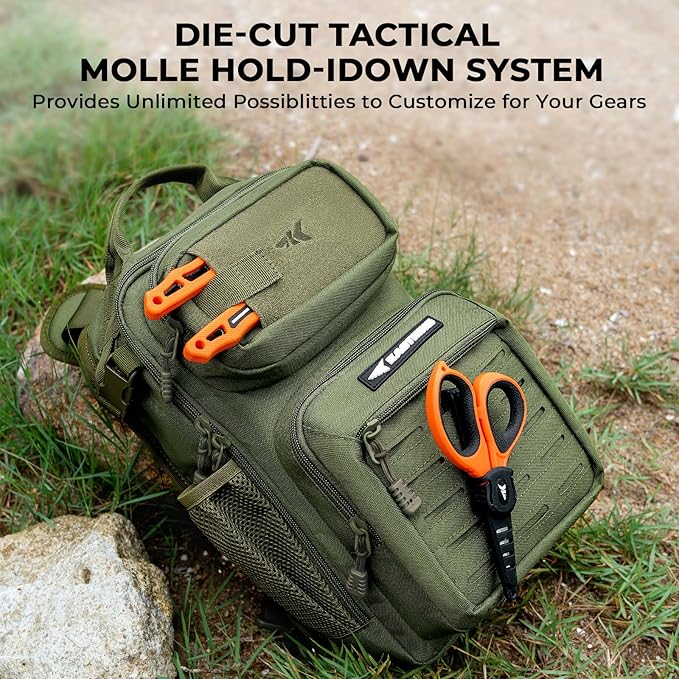 KastKing BlowBak Tactical Sling Tackle Bag-Lightweight Fishing Backpack Storge Fishing Gear and Equipment,Gift for Men
