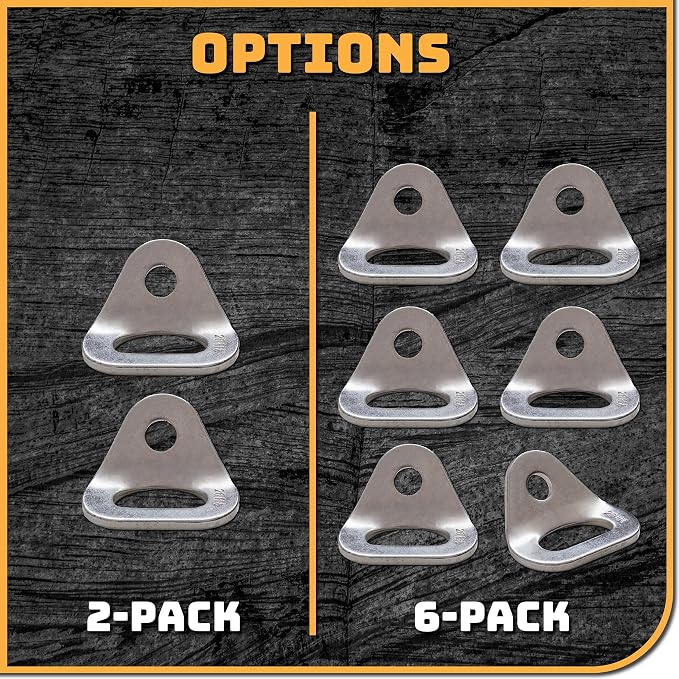 26kN Climbing Wall Bolt Hanger/Anchor/Tiedown for 3/8" Screw/Bolt Ideal for Rock Climbing and Home Gyms, Hammocks, Trailer Tie-Downs. Robust, Load-Bearing Steel Tie-Off