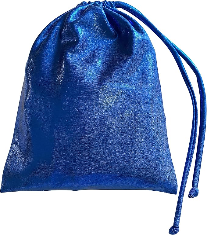 LIL'FOX 8"x10" Drawstring Gymnastics SMALL GRIP BAG 26x20cm - Lightweight Bag for Personal Equipment - Shiny Foil Rhinestones