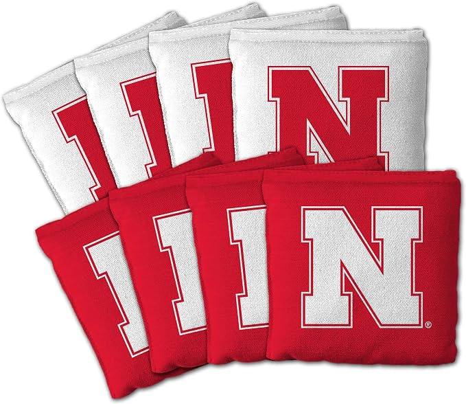 YouTheFan Officially-Licensed NCAA Set of 8 Cornhole Bags - All Weather Dual Sided Slide & Stop - Regulation Size with Carry case