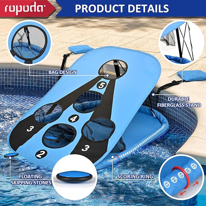 ropoda Pool Cornhole Board Set, 3ft x 2ft Corn Hole Games for Adults