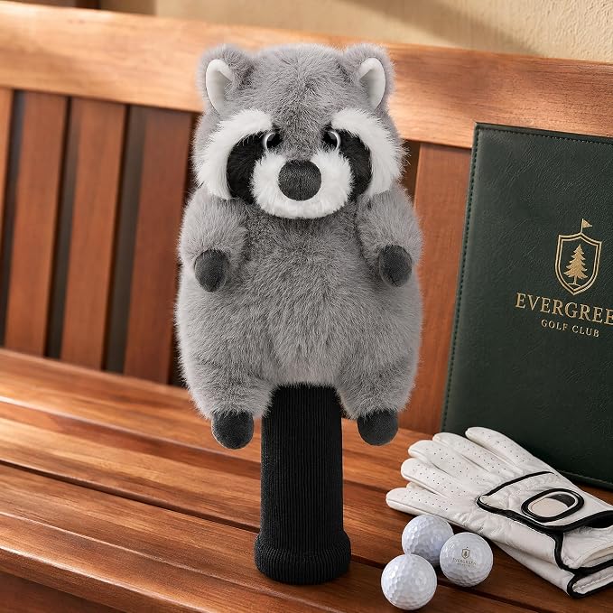 Cute Red Panda Golf Headcover, Animals Plush Golf Club Head Covers, Small Size Fits Hybird and Irons, Large Size Fits Standard 460cc Driver Head