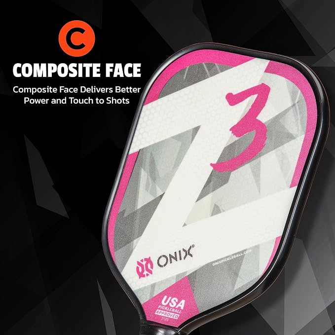 Onix Graphite Z5 Carbon Fiber Pickleball Paddle with Wide-Body Shape, Honeycomb Core & Graphite Face
