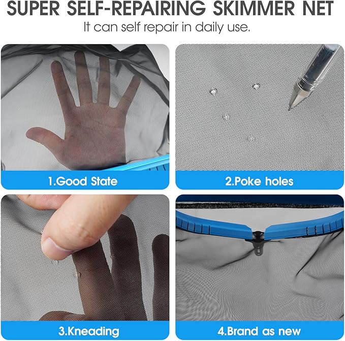 TidyMister Self Repair Pool Net with 12 FT Telescopic Pole