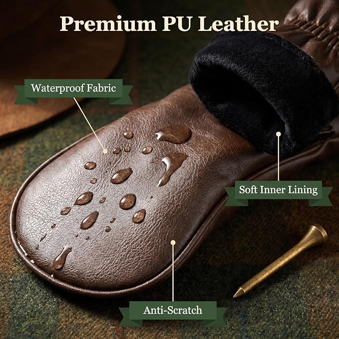 Golf Club Cover Vintage PU Leather Driver Headcover Fariway Wood Headcovers Hybrid Covers with Interchangeable Tags Golf Head Cover for Extra Club Protection