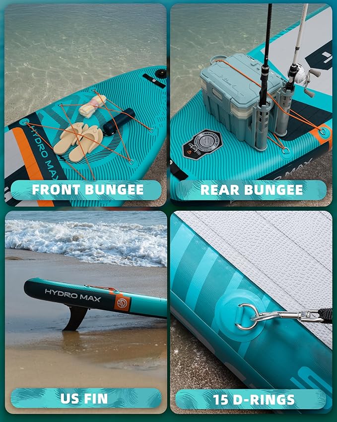 11'6×35" Super Wide Inflatable Stand Up Paddle Board, Ultra Stable SUP Board for Adults, 450lb Capacity with Shoulder Strap, 100L Backpack, Removable US Fin, Floating Paddle, Safety Leash