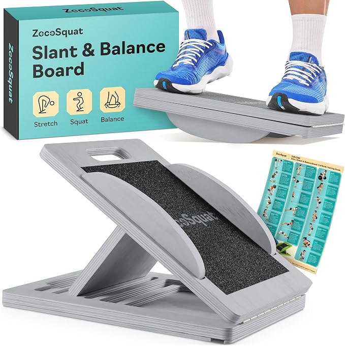 Slant Boards for Exercise – Slant Board with 7 Incline Angles – Transforms Into a Balance Board – Premium Calf Stretcher and Wobble Board for Effective Calf Stretching and Squats