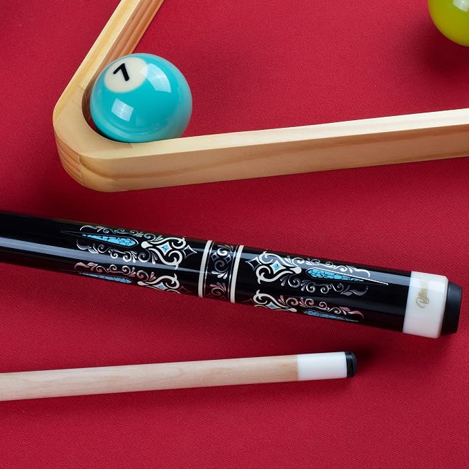Billmart Pool Cue Stick, Low Deflection Shaft Billiard Cue Sticks with Hard Case, Pool Table Sticks Queue, 19-21 oz Pool Que