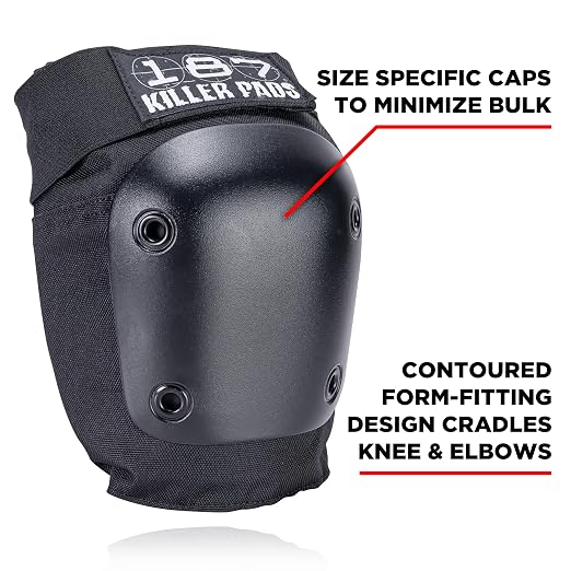 187 Killer Pads Six Pack Pad Set, Protective Gear for Elbows, Knees, and Wrists - Ideal for Skateboarding, Roller Skating, and Inline Skating