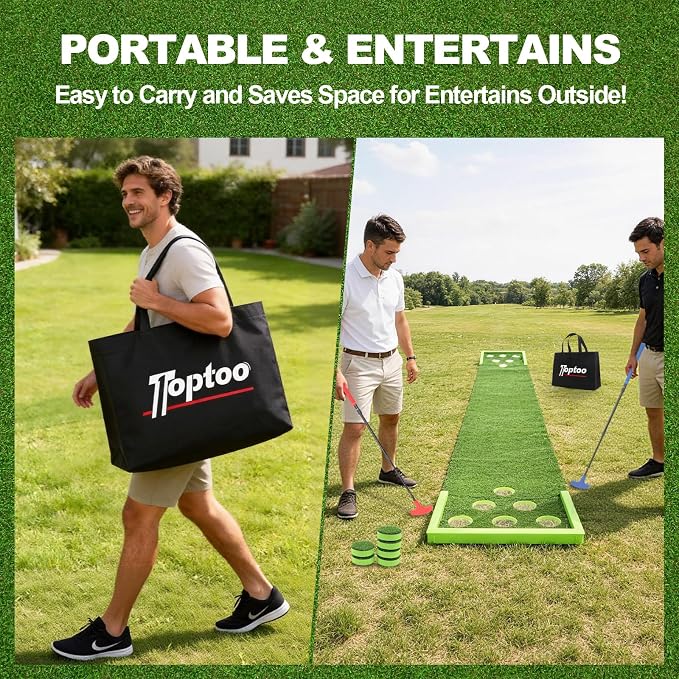 Golf Putting Mat, Practice Golf Putting Green Training Aid for Indoor, Outdoor at Home, Office, Backyard with Putter and Balls 9.84 ft