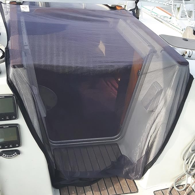 36" X 72" Mosquito net/Insect Screen for The Boat companionway by Sogeman | Fast Install Over The companionway. Stays in Place with Weighted Band.