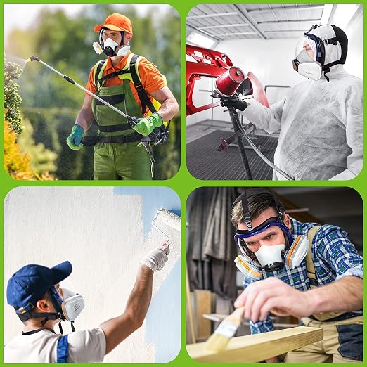 AirGearPro G-750 Full Face Respirator Mask with A1P2 Filter, Anti-Dust | Mask Ideal for Painting, Woodworking, Construction, Sanding, Spraying, DIY etc