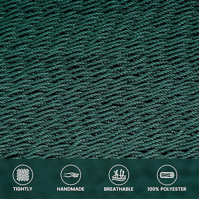Lazy Daze Hammocks 10.5 FT Double 2 Person Caribbean Rope Hammock, Hand Woven Polyester Hammock with Spreader Bars, for Outside Outdoor Backyard Patio Poolside, 450 LBS Capacity, Green