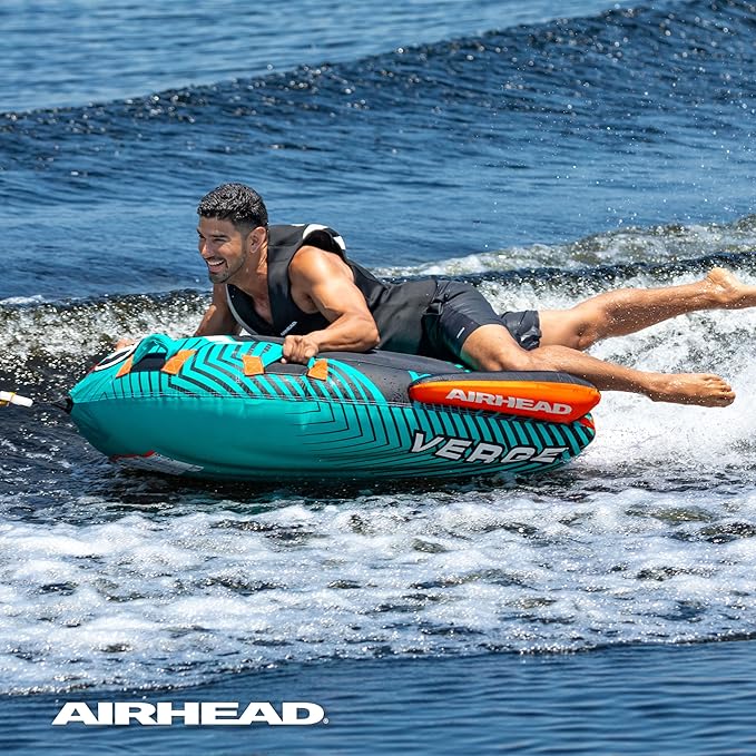 Airhead Slice Towable 2-4 Rider Models, Tube for Boating and Water Sports, Heavy Duty Full Nylon Cover with Zipper, EVA Foam Pads, and Patented Speed Safety Valve for Easy Inflating & Deflating