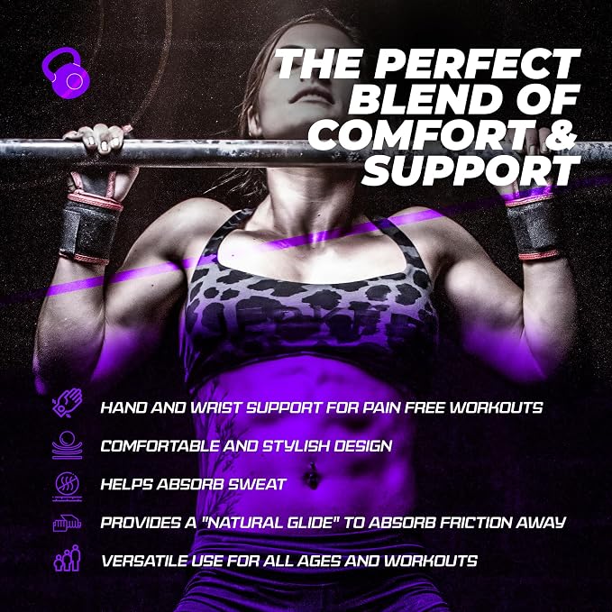 JerkFit WODies Gymnastics & Weightlifting Grips with Wrist Wraps – 3 Hole Versatile Gym Gloves for Pull Ups, Gym Training & Cross Training – Hand Grips Palm Protector for Men & Women
