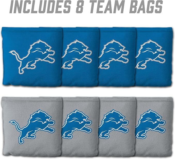 YouTheFan Officially-licensed NFL Set of 8 Cornhole Bags - All Weather Dual Sided Slide & Stop - regulation size