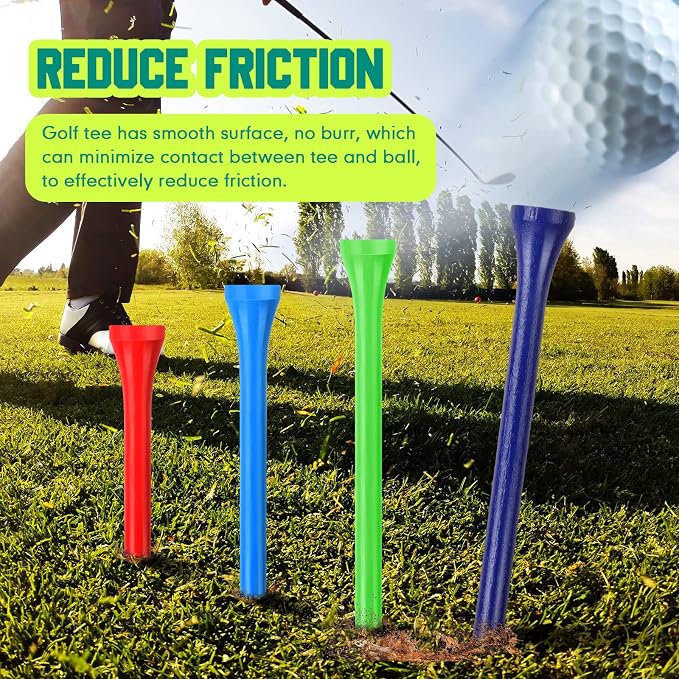 Mudder Golf Tees Bulk Wooden Bamboo Golf Tees Multicolor Wood for Men Balls Accessories
