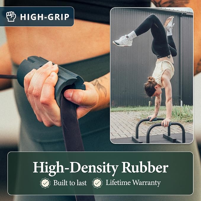 Tribus Thick Grips for Dumbbells & Barbells (2.05" & 2.44”) — Thick Grips for Dumbbells Bars & Fitness Equipment — For Grip Strength & Arm Training, Non-Slip Heavy Duty Rubber