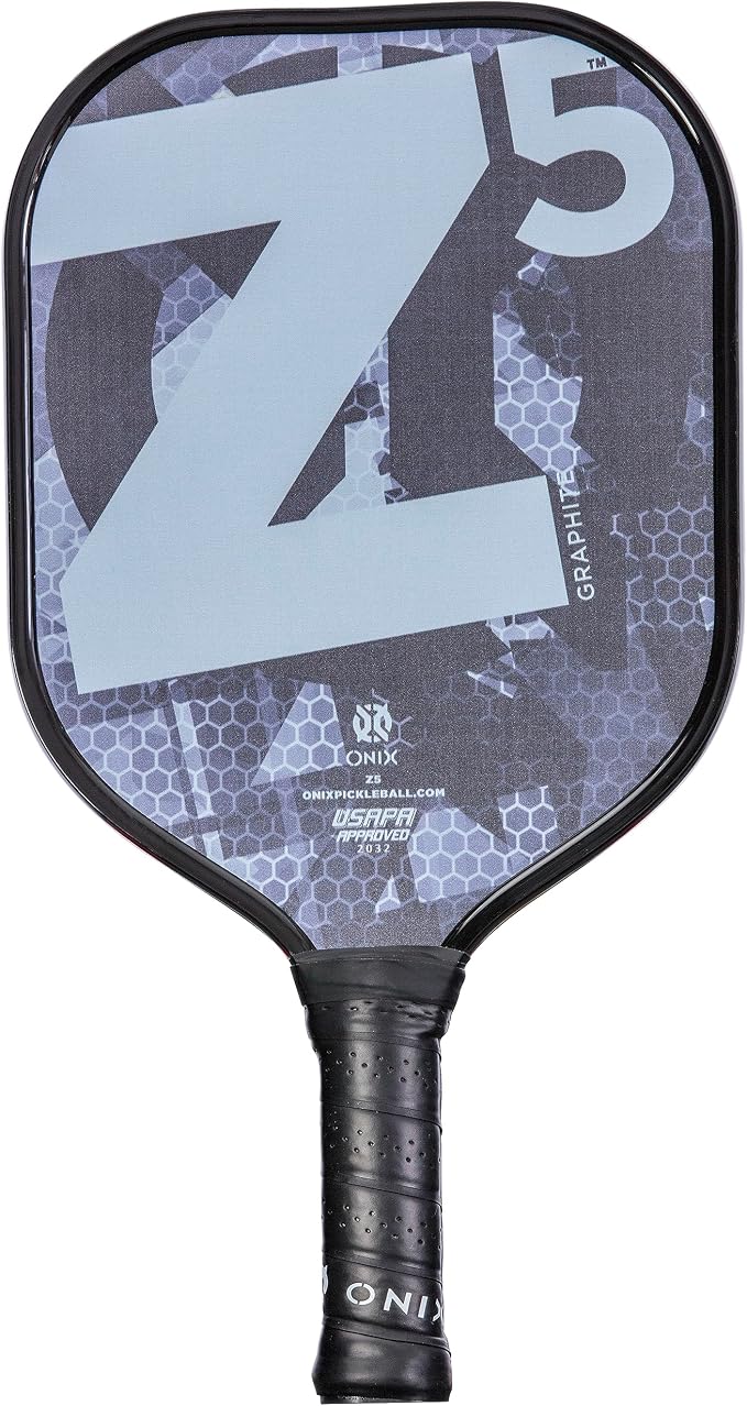 Onix Graphite MOD Z5 Carbon Fiber Pickleball Paddle with Wide-Body Shape. Honeycomb Core, Graphite Face & Cushion Comfort Pickleball Paddle Grip