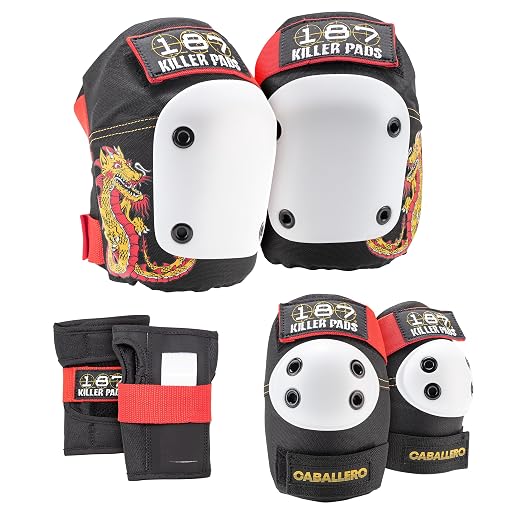 187 Killer Pads Six Pack Pad Set, Protective Gear for Elbows, Knees, and Wrists - Ideal for Skateboarding, Roller Skating, and Inline Skating