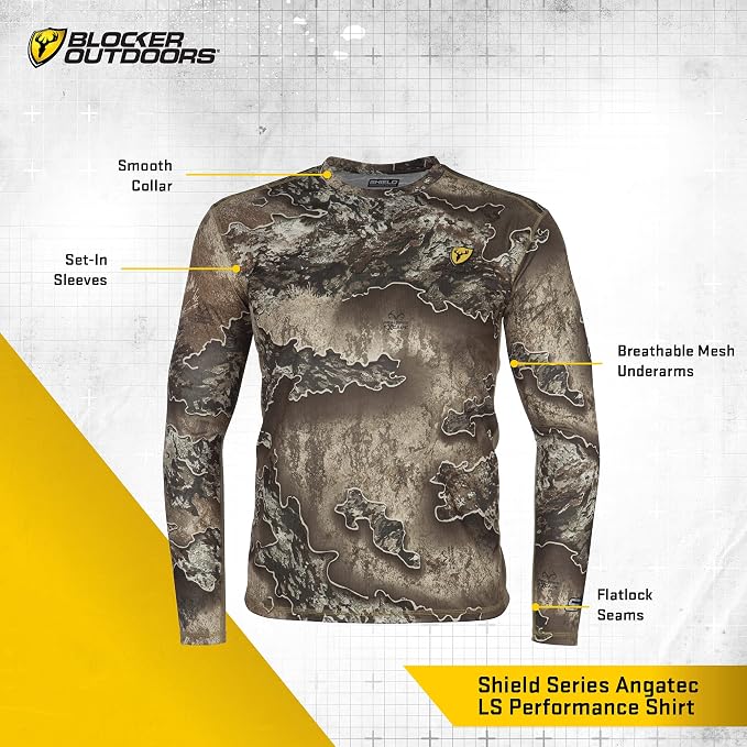 SCENTBLOCKER Angatec Long Sleeve Performance Shirt, Hunting Clothes for Men