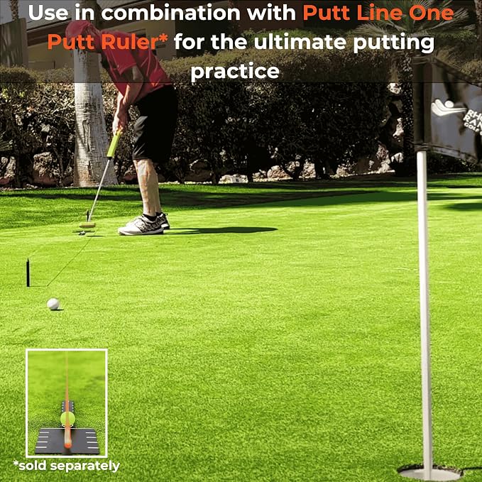 Two-Way Putting Alignment System - Golf Training Aid with Target Pucks & String Line - Indoor/Outdoor Practice Tool for Perfect Alignment & Lower Scores - Premium Putting Trainer