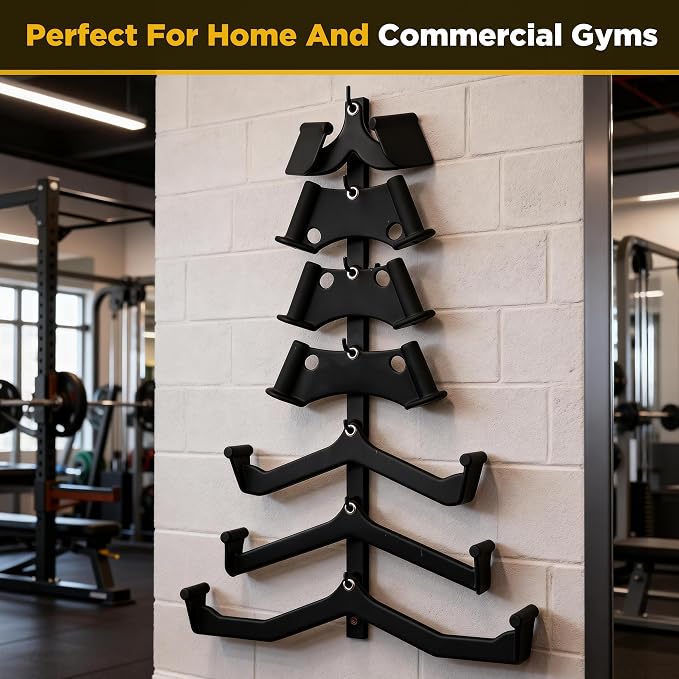 Cable Attachment Storage Rack, LAT Pulldown Bar Holder, Home Gym Organizer for Cable Handles and Attachments