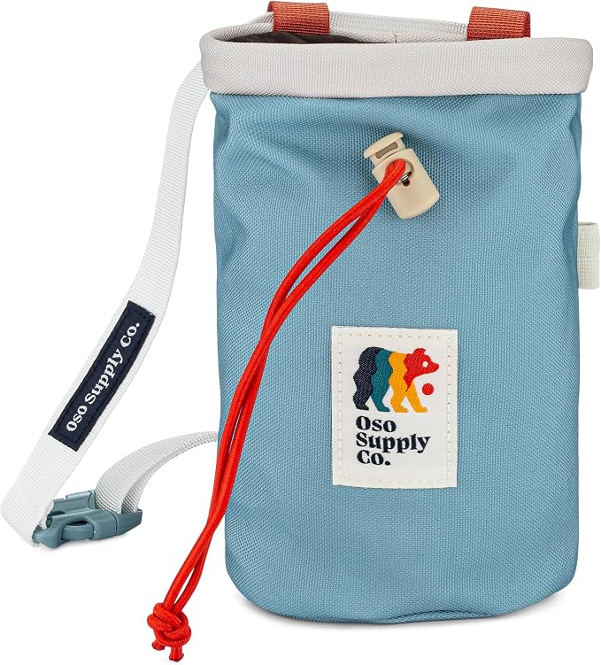 Oso Supply Co - Classic Chalk Bag for Rock Climbing, Bouldering Chalk Bag Bucket with Quick-Clip Belt, Zippered Pockets and Pouch - Perfect Indoor/Outdoor Rock Climbing Gear Equipment