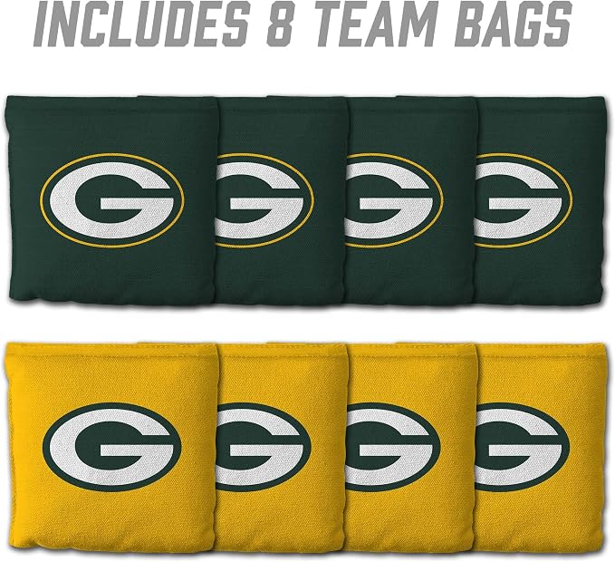 YouTheFan Officially-licensed NFL Set of 8 Cornhole Bags - All Weather Dual Sided Slide & Stop - regulation size