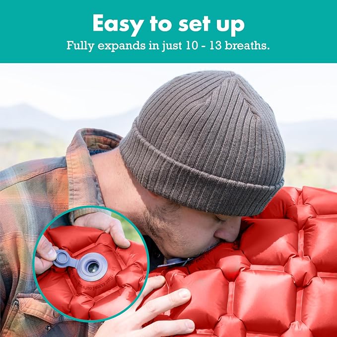 Sleepingo Ultralight Sleeping Mat - Inflatable & Compact Camping Air Mattress for Backpacking, Hiking- New